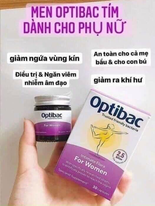 OptiBac Probiotics Tím – Men vi sinh trị viêm âm đạo và viêm tiết niệu 30v